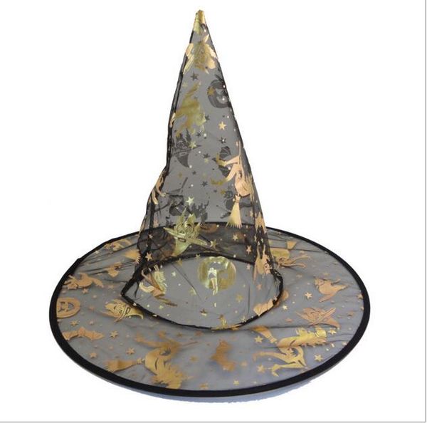 Halloween Hexenhut Kinder Kostümhut Requisiten Wizard Cap Bunte Kinder Mesh Gaze Hut Bar Party Caps