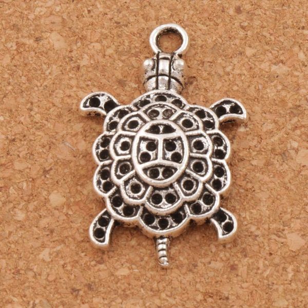 Animal 3d Tartaruga Mar Tartaruga Liga Encantos 100 pçs / lote Tibetan Silver Pingente 34mm L1181 Jóias DIY