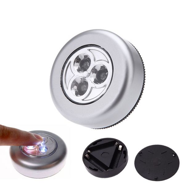 Batteriebetriebenes LED-Touch-Nachtlicht, 3 LEDs, kabelloser Wasserhahn, Kleiderschrank-Touch-Lampe, Mini-Wandlampe, Schranklicht