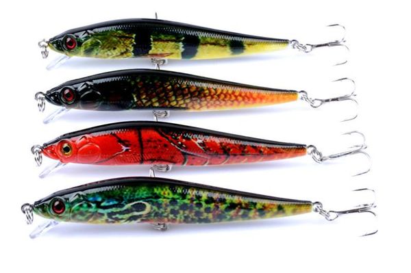 

new camouflage abs plastic artificial minnow fishing lures 10cm 10g 4colors ps plated pencil crank bait