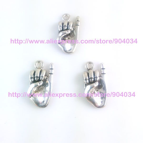 

Wholesale-Greek Sorority AKA hand signals Charm With ring fit bracelet 20pcs 1 lot