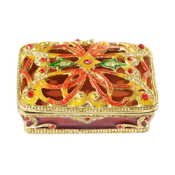 

квадратная выдолбленная коробка, украшенная драгоценностями, брелок, металлический сплав, золотая шкатулка для драгоценностей, кольцо для по, Black;white