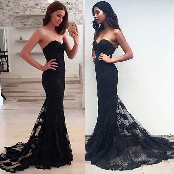 

tulle sweetheart neckline mermaid evening dresses with lace appliques black applique lace prom dress vestidos de fiesta tallas grandes