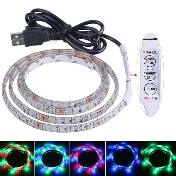 5 V USB Kablosu LED şerit işık lambası SMD3528 50 cm 1 m 2 m Noel Esnek led Şerit Işıkları TV Arka Plan Aydınlatma