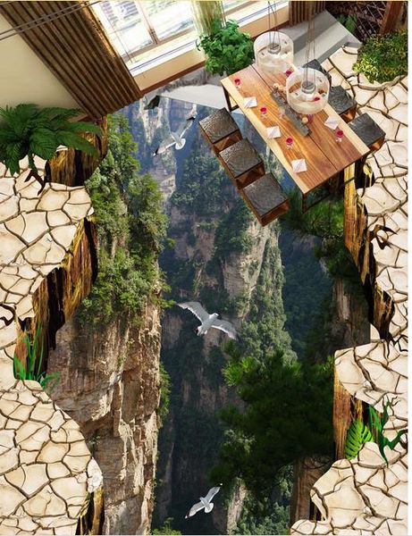 Custom 3d Floor Murals Valley Peaks 3d Floor Painting For Living Room Bedroom 3d Pvc Flooring Waterproof Wallpaper Computer Wallpaper Designs From