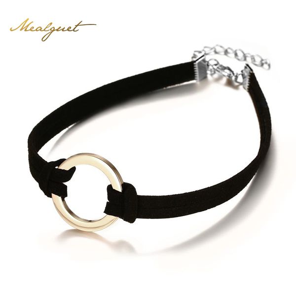

elegant choker necklace for women rope pendants black leather chokers trendy chain necklaces, Golden;silver
