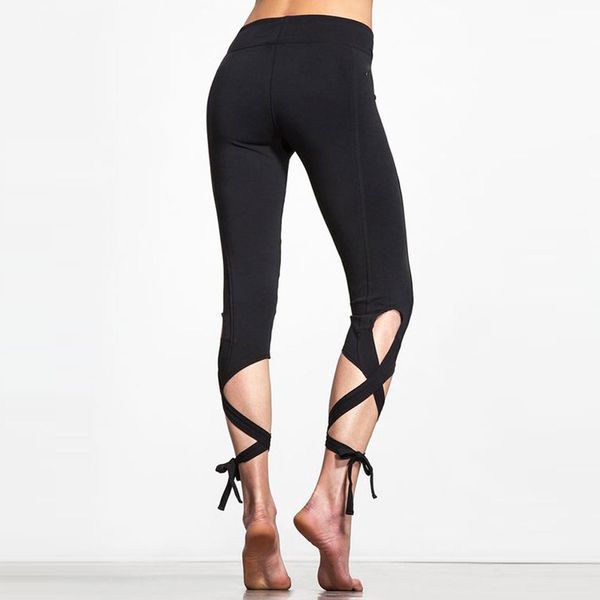 Pantaloni da donna Capris all'ingrosso- Hayoha Athletics Leggings Donna Avvolto Danza Balletto Fitness Slim Nero Legging Abbigliamento sportivo Abbigliamento Hot Bodybuilding