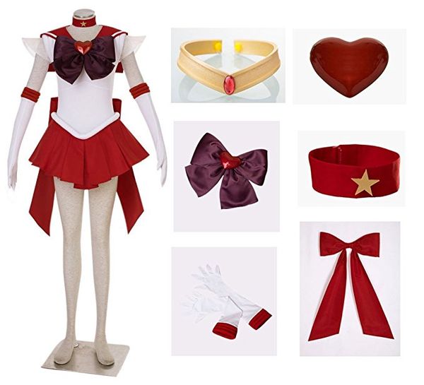 

sailor moon hino rei supers mars cosplay costume dress, Black