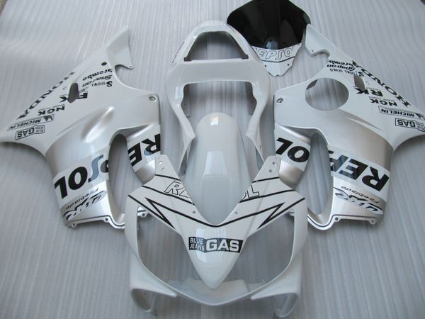 Injeção moldado top vendendo kit de carenagem para Honda CBR600 F4I 01 02 03 branco carenagens CBR600F4I 2001-2003 OT27