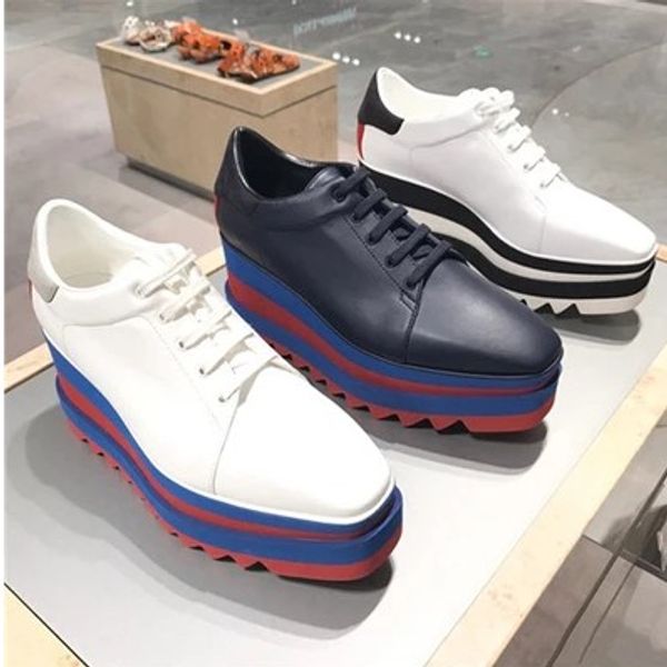 

original stella star shoes faux-patent square toe platform britt shoes real ps ing, Black