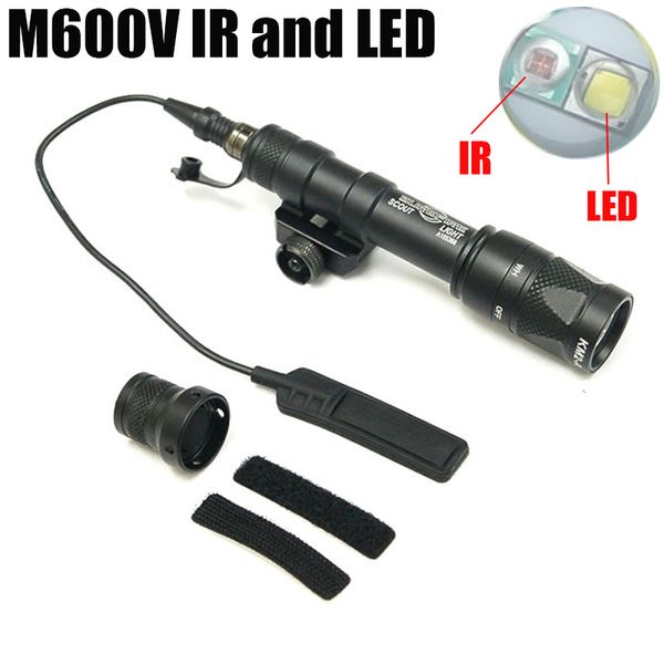 NEU SF M600V-IR Scout Light LED Weiß und IR Taktische Taschenlampe Gun Light Schwarz