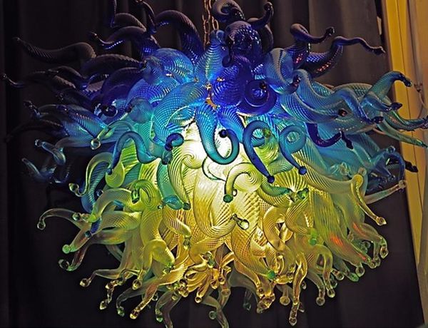 

100% mouth blown borosilicate l lobby art decorative lighting long size murano glass modern crystal chandelier