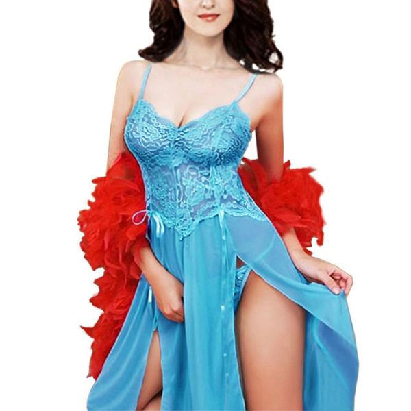 Wholesale- Sexy Women Lingerie Nightgown Evening Gown Sleepwear Underwear Plus size rorh