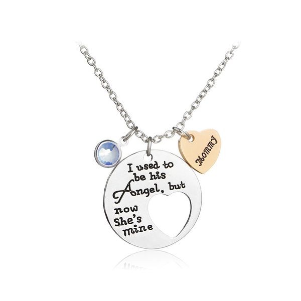 

heart silver jewelry girl stole heart mommy family love pendant necklaces mother's day gift