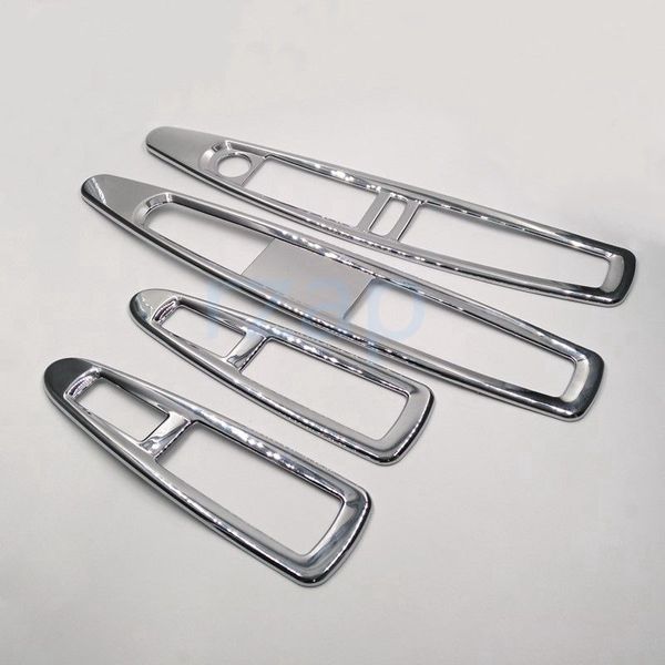 4 pcs set ABS Chrome janela elétrica interruptor do painel levantador Tampa Trims Etiqueta Para Citroen C4 MK1 2005-2011