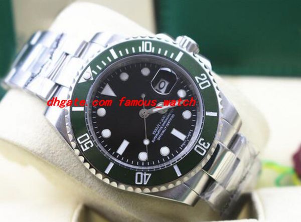 

luxury wristwatch 116610 mens watch green bezel ceramic stainless steel 40mm automatic movement men watches quality, Slivery;brown