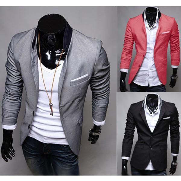 

men's suits fashion slim fit blazers stylish casual dress suit blazer coats jackets size 4 cl147, White;black