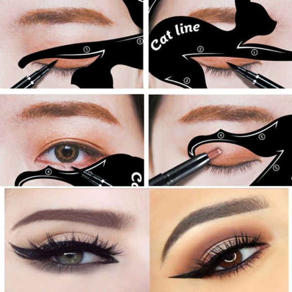 

easy eye shadow eyeliner make up tools cat eyeliner stencil kit makeup card template