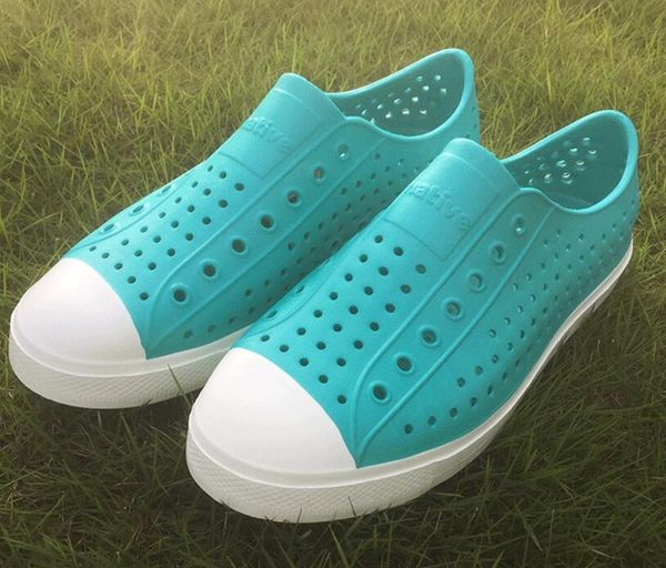 

21colors women native jefferson shoes sandals 2017 fashion lovers hole shoe brand flat casual native summer shoes size 35-44, Black