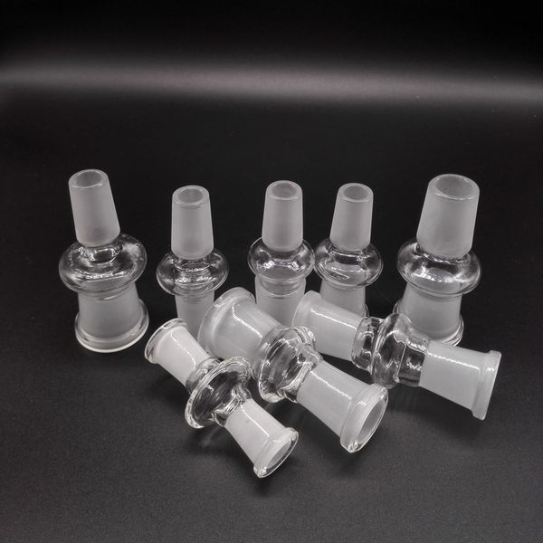 Adaptador de vidro conversor fêmea macho 10mm 14mm 18mm a 10mm 14mm 18.8mm adaptadores suspensos de vidro para plataformas de petróleo de vidro bongos de água