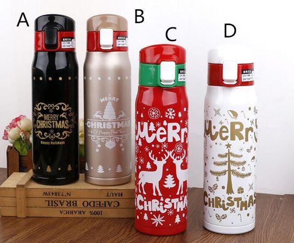 

12pcs 500ml 4 colors christmas lovers water cup stainless steel personality student water cup birthday present