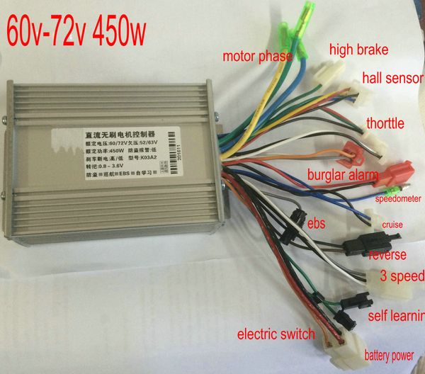 36V 500W 9Mosfets E-Bike Scooter Brushless Hub Motor Controller throttle
