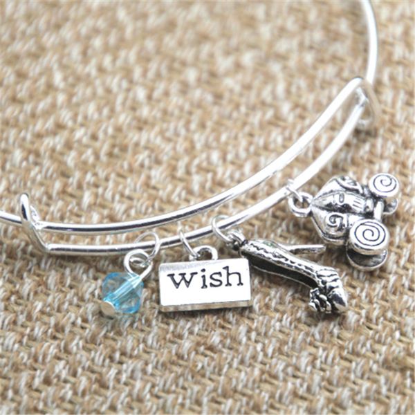 

12шт Золушка вдохновил браслет желание" стекло " тапочки тыква перевозки Шарм брас