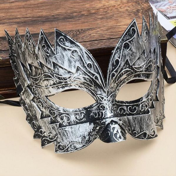 Men Retro Gold Silver Serrated Masquerade Masks Halloween Party Face