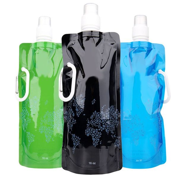 

wholesale- practical beautiful portable folding water bottle bladder outdoor sport portable folding water bag eco-friendly