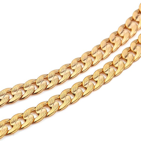 Clássicos homens 14k ouro sólido gf Chain de link cubano real colar de freio repleta de flexão não satisfeito com o reembolso