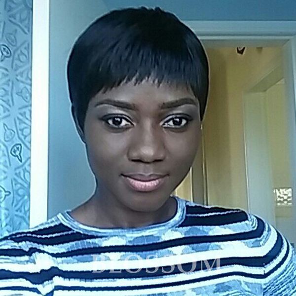 2017 New Arrival Pixie Cut Short Glueless Bob Cut Wigs African