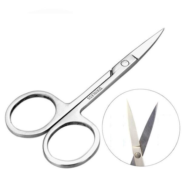 

stainless steel women beauty makeup tool trim hair shaping cutter eyebrow scissors embroidered bend shear sewing scissors