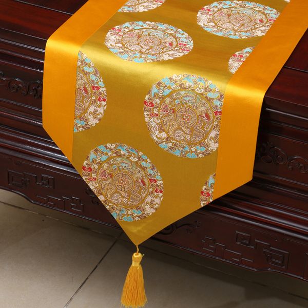 

short length lucky patchwork table runner china style fashion luxury silk brocade tea table cloth high end dining table mats placemat 150x33