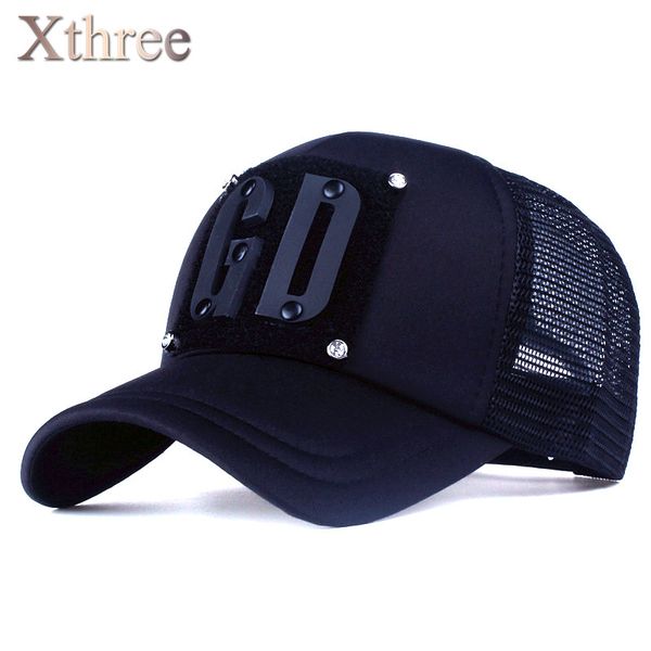 

wholesale- [xthree]5 panels fashion men summer baseball cap women rivet mush cap snapback hat for girl bone gorras, Blue;gray