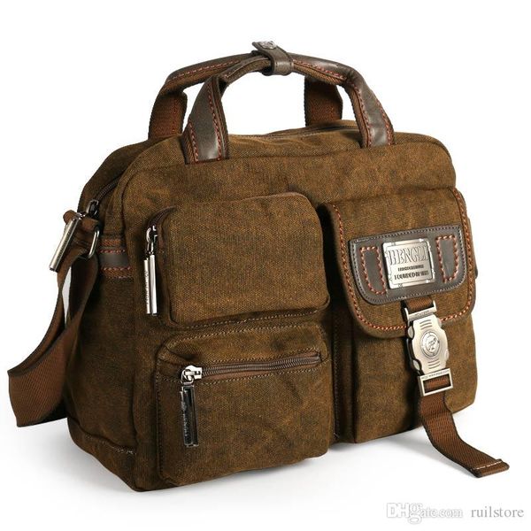 

ruil multifunction men's retro briefcase 2017 canvas bags leisure toolkit package crossbody shoulder travel lapbag