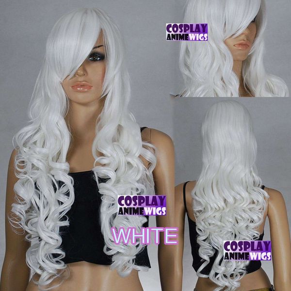 

80cm white heat styleable curly long cosplay wigs 967_101, Golden;white