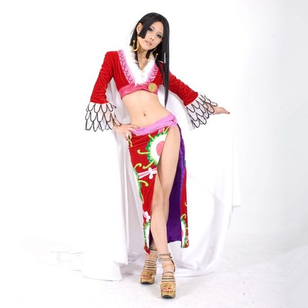 

boa hancock cosplay costumes cheongsam japanese anime one piece clothing halloween/masquerade/mardi gras/carnival costumes, Black