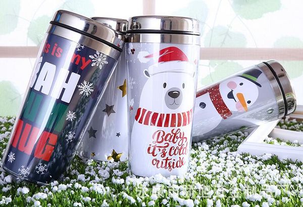 

нержавеющая сталь рождество вакуумная чашка портативный мультфильм посуда кухня столовая бар