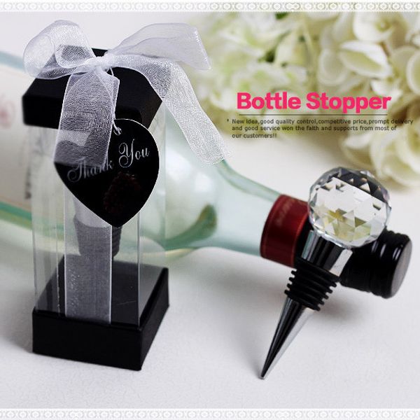 Crystal Ball Wine Bottle Stopper Wedding Bridal Shower Favors