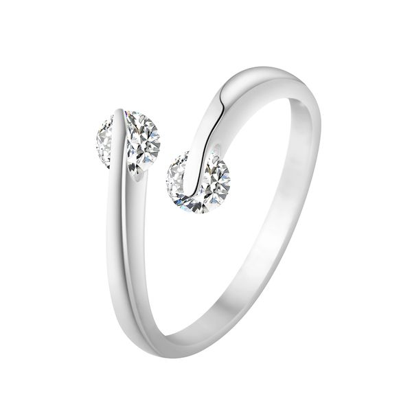 

5 шт. / Лот Стерлингового Серебра 925 Кольцо Мода Круглый Ясно Циркон Кристалл Сереб