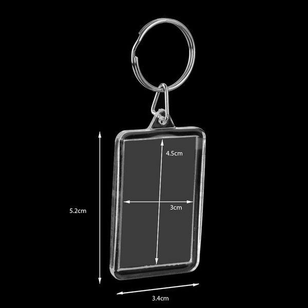 

oblong blank clear acrylic keyring make your own p keychain 28x49mm ee, Silver