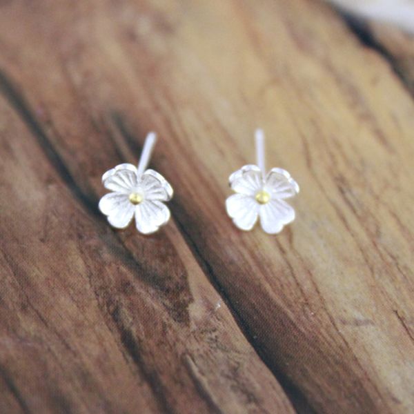 

5 пар / лот новые поступления настоящее стерлингового серебра 925 красивая вишня цв