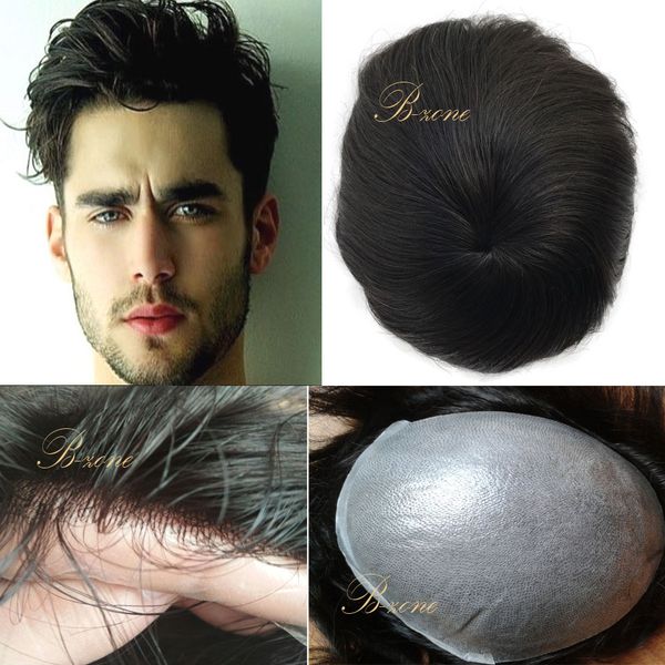 2019 Stock Super Thin Base Men Toupee Hairpieces 10 8inch Thin Pu