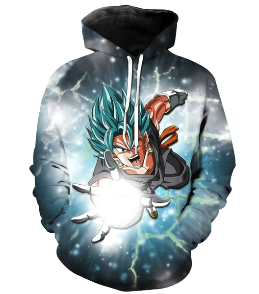 

2017 новейшая мода женщины / мужчины классический dragon ball аниме harajuku стиль смешные 3d печати повседневная толстовки унисекс плюс раз, Black