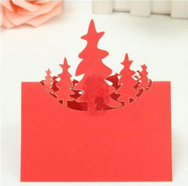

eco friendly christmas decorations wedding table card christmas tree hollow laser cut sign in card 5 color can choose