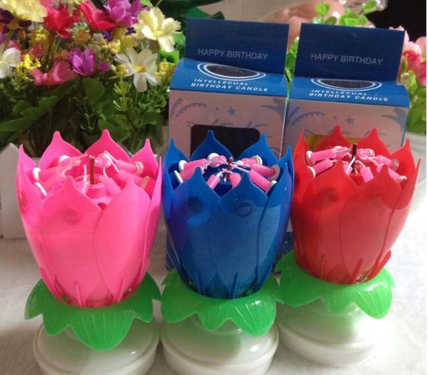 2020 Lotus Candles Birthday Candle Music Candles Party Decoration
