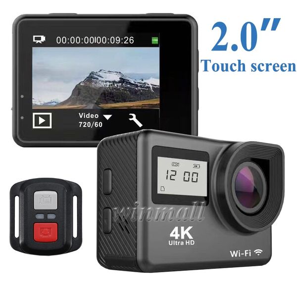 

Touch creen 4k action camera dual creen h9t 2 4 remote control wifi waterproof 170 degree len port cam