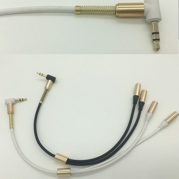 3,5 mm Kopfhörer-Mikrofon-Y-Splitter-Adapter, Webkabel-Buchse, ein Stereo-Stecker auf zwei 2 weibliche Kopfhörer-Anschluss für iPhone 7, Samsung, MP4