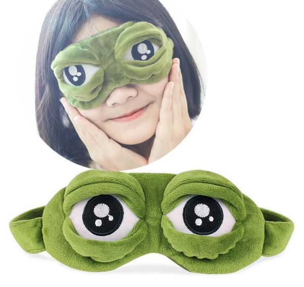 Cute Sad Frog 3D Eye Mask Cover Sleeping Funny Rest Sleep Anime Costumi Cosplay Accessori Regalo