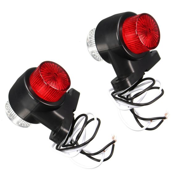 

2x 10~30v 8 leds red & white double sides marker trailer lights warning lamp